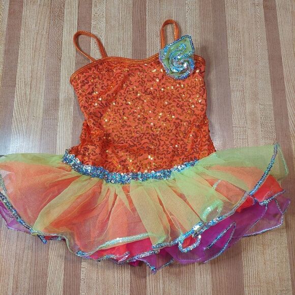 Kids Girls Colorful Dance wear with Sparkle - Picture 1 of 10
